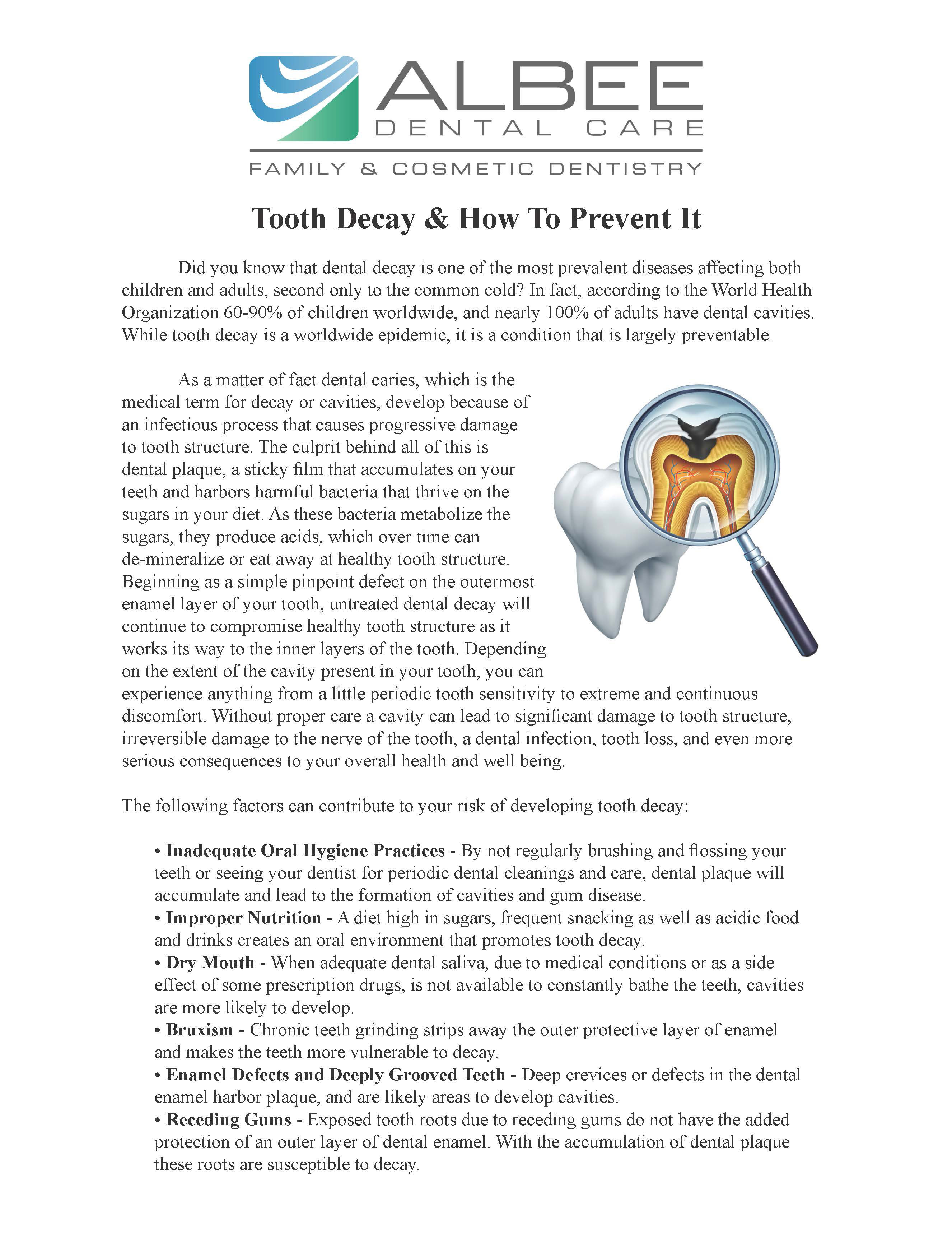The image displays a page from a dental care guide or manual, with text and a visual element.